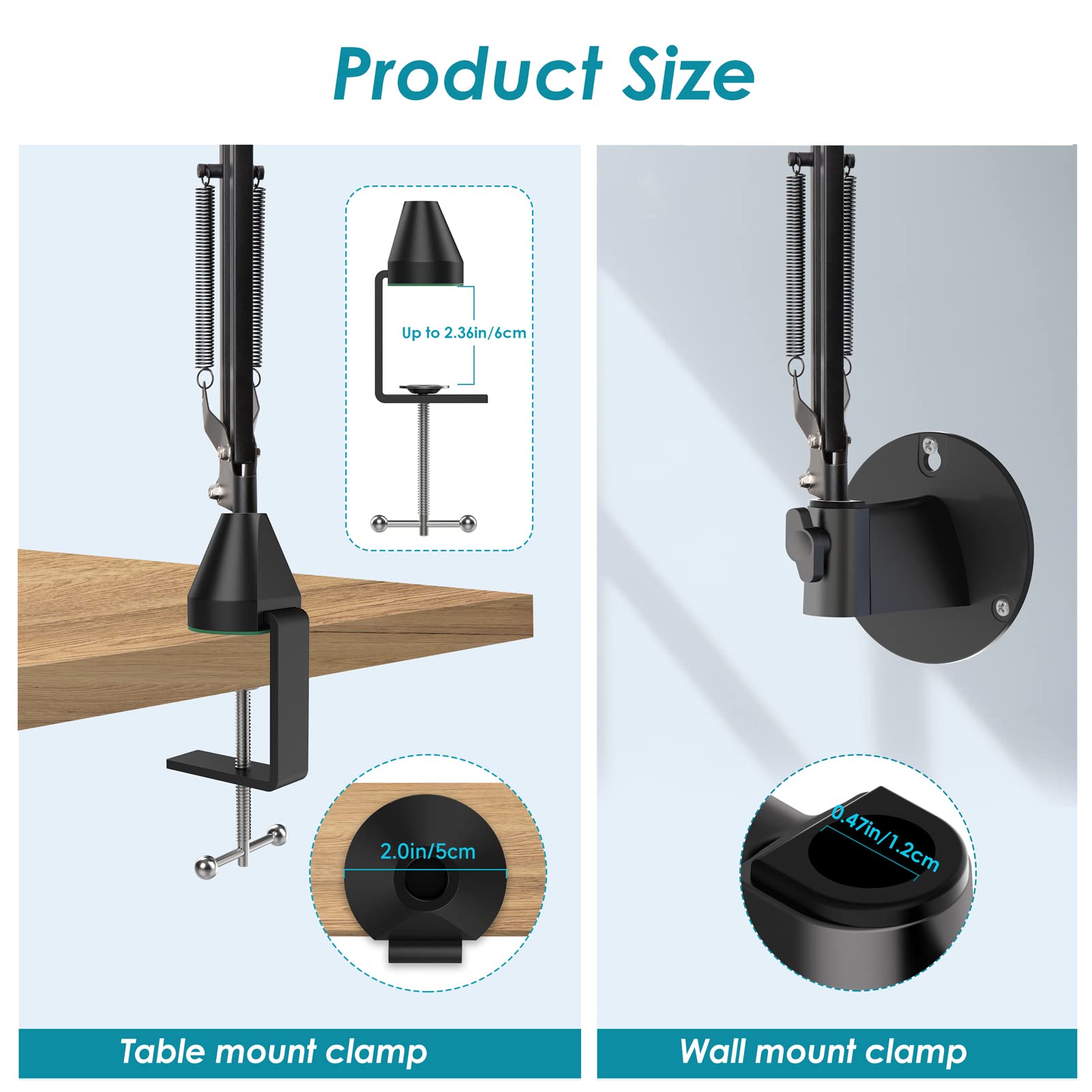 YOUSHARES Wall Mount QuadCast Boom Arm Stand with Mic Windscreen and Table Mount Clamp, Mic Stands and Holders Compatible with H